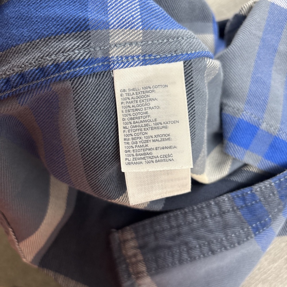 The North Face Men's‎ Flannel Shirt Medium Blue Plaid Long Sleeve Button Up - Picture 15 of 15